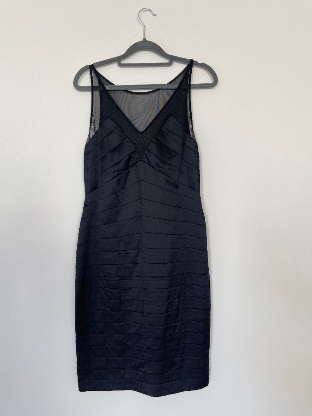 Bebe black satin cocktail mini dress size M